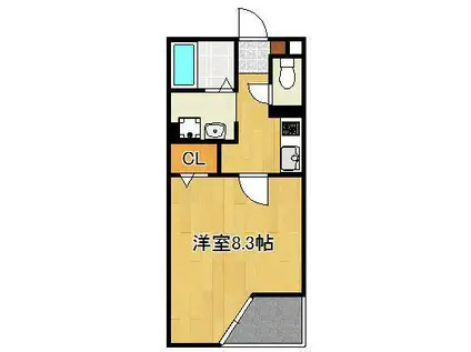 ロイヤルコートM(1K/3階)の間取り写真