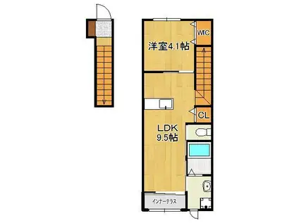 プランドール ユー(1LDK/2階)の間取り写真