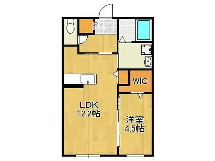 LEGEND ハイム A棟(1LDK/2階)の間取り写真