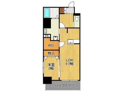 CITYCOURT折尾(1LDK/7階)の間取り写真