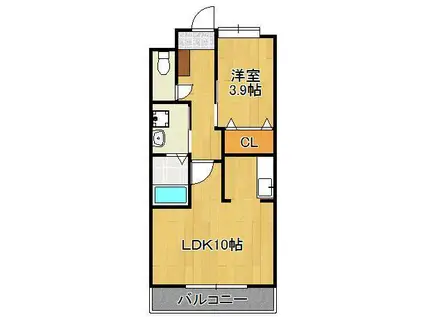 サニーヒルズTATEYASHIKI(1LDK/1階)の間取り写真