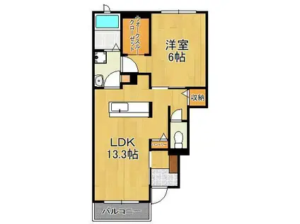 パストラルA(1LDK/1階)の間取り写真