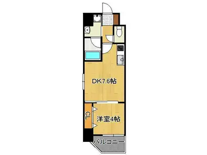 コンダクトレジデンス折尾(1DK/8階)の間取り写真