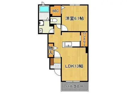 アルカディアⅡ(1LDK/1階)の間取り写真