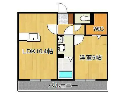 ソレールヴィラ2A棟(1LDK/2階)の間取り写真