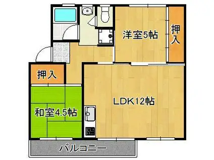 RENATUS東二島(2LDK/3階)の間取り写真