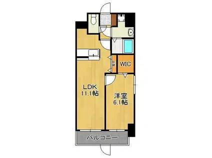 エヴァーグリーンR(1LDK/11階)の間取り写真