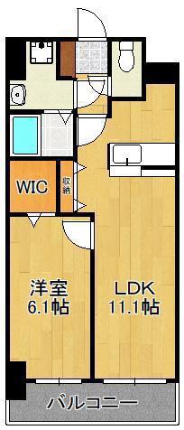 エヴァーグリーンR(1LDK/2階)の間取り写真