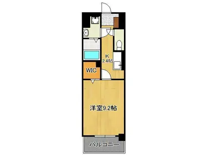 エヴァーグリーンR(1K/6階)の間取り写真