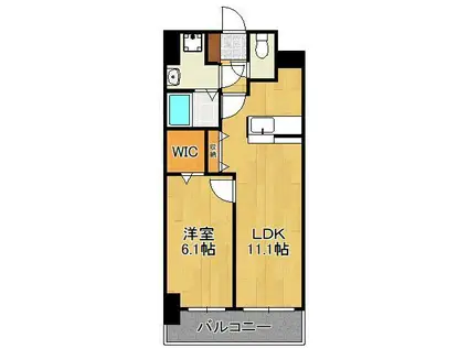 エヴァーグリーンR(1LDK/7階)の間取り写真