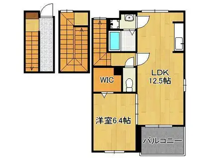 エスポワールB(1LDK/3階)の間取り写真