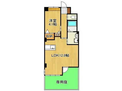 BLUE COSMO(1LDK/1階)の間取り写真