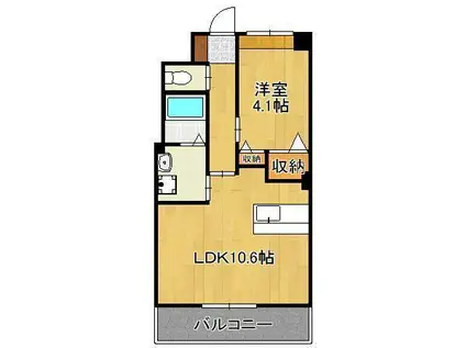 BLUE COSMO(1LDK/2階)の間取り写真