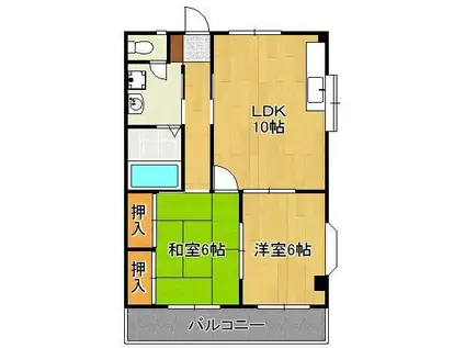 U-BASIC PORT.T B棟(2LDK/2階)の間取り写真