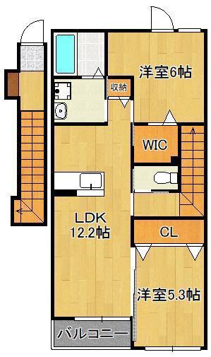 ラピュタパーク(2LDK/2階)の間取り写真