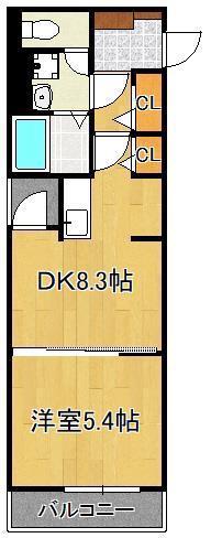 リグノ医生ヶ丘(1DK/1階)の間取り写真