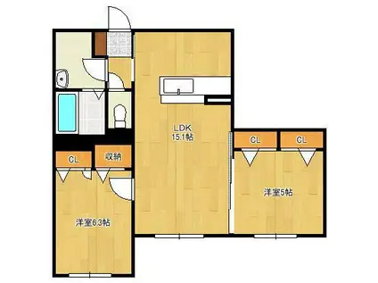 CIEL ET TERE(2LDK/1階)の間取り写真