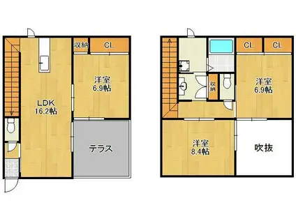 筑豊本線 本城駅 徒歩51分 2階建 築8年(3LDK)の間取り写真