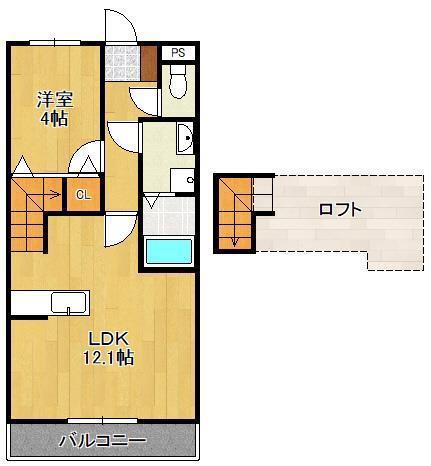 ジェニファー35(1LDK/1階)の間取り写真