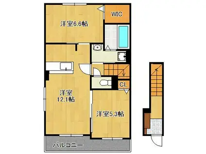 MAISON DE Y Ⅱ(2LDK/2階)の間取り写真