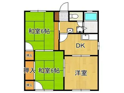 コーポ星和町(3DK/2階)の間取り写真