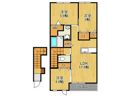 エターナル雅Ⅱ(3LDK/2階)の間取り写真