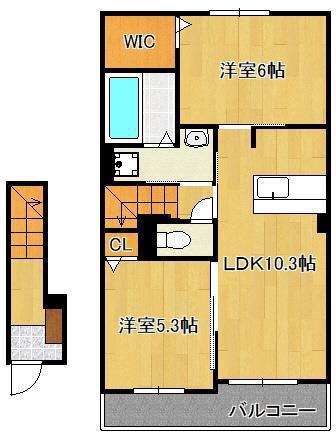 リバーサイドヴィラⅡ(2LDK/2階)の間取り写真