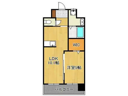 ギャラクシー折尾(1LDK/2階)の間取り写真