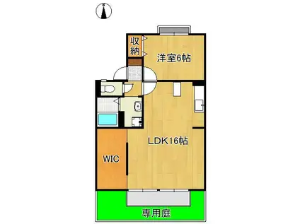 セジュール鴨生田A棟(1LDK/1階)の間取り写真