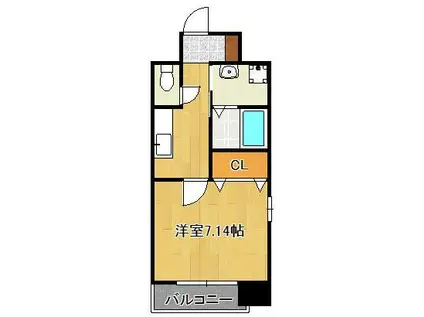 ルナ・リリオ(1K/4階)の間取り写真