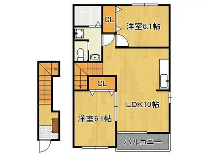 ファミーユMB(2LDK/2階)の間取り写真