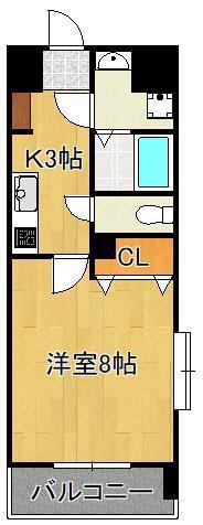 MDIアクトスペリタ折尾駅前(1K/4階)の間取り写真