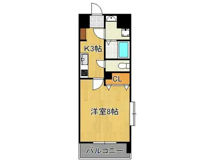 MDIアクトスペリタ折尾駅前(1K/6階)の間取り写真