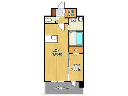 LEGEND111(1LDK/4階)の間取り写真