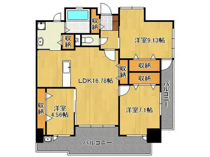 LEGEND111(3LDK/7階)の間取り写真