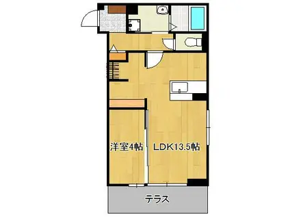 D-ROOM友田(1LDK/1階)の間取り写真