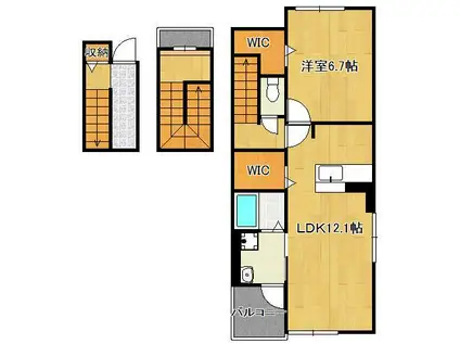 レジデンス プリュⅡ(1LDK/3階)の間取り写真