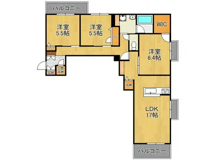 SHAMAISON YASUNISHI(3LDK/3階)の間取り写真