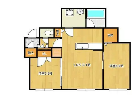 SHAMAISON YASUNISHI(2LDK/2階)の間取り写真