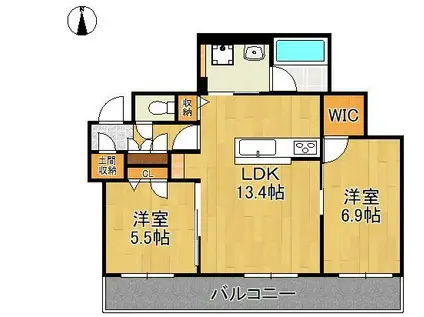 SHAMAISON YASUNISHI(2LDK/3階)の間取り写真