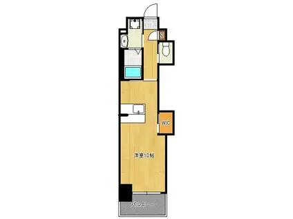 ウイングス折尾(ワンルーム/9階)の間取り写真