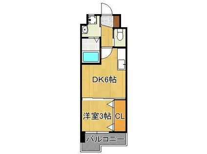 ギャラン折尾(1DK/4階)の間取り写真