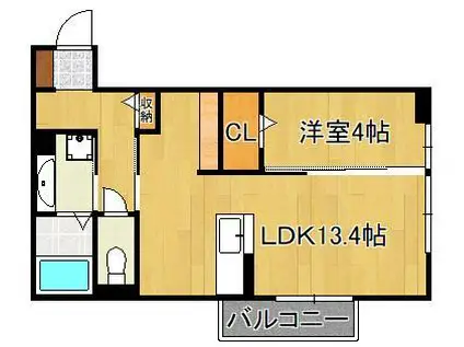 エターナル雅Ⅲ(1LDK/1階)の間取り写真