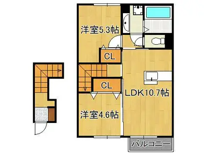 ROYAL COURT碧 Ⅰ(2LDK/2階)の間取り写真