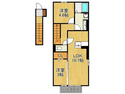 ROYAL COURT碧 Ⅱ(2LDK/2階)の間取り写真