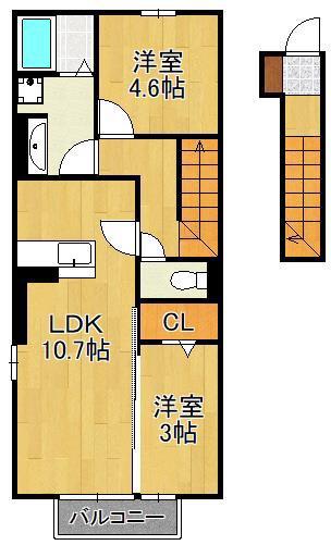 ROYAL COURT碧 Ⅱ(2LDK/2階)の間取り写真