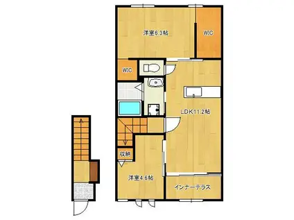 グレイスハイツ太閤(2LDK/2階)の間取り写真