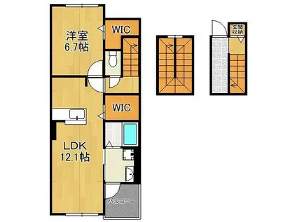 クロス・ハーバーⅡ(1LDK/3階)の間取り写真