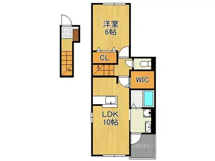 フレッシュリーⅡ B(1LDK/2階)の間取り写真