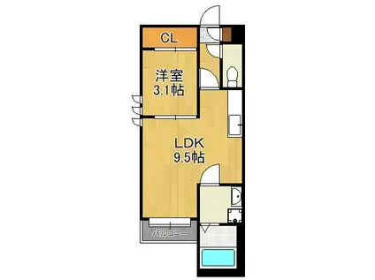 REGALEST折尾駅東(1LDK/1階)の間取り写真